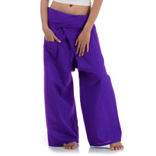 Cotton Women Thai Fisherman Pants Purple FOVW